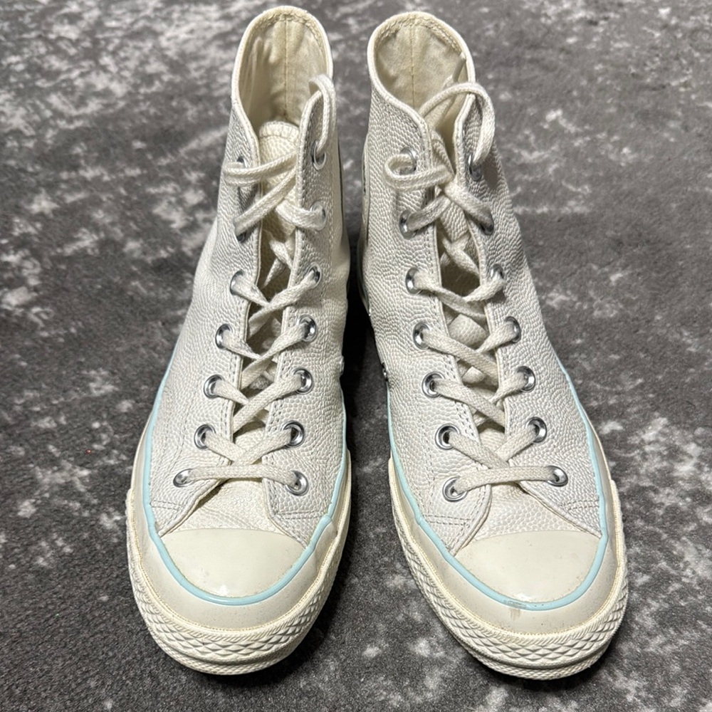 Converse White Textured High-Top Sneakers